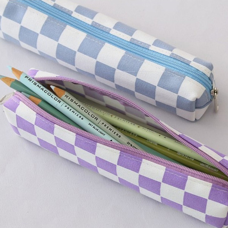 Second Mansion Checker Board Zipper Tube Pencil Case Second Mansion Checker Board Zipper Tube Pencil Case