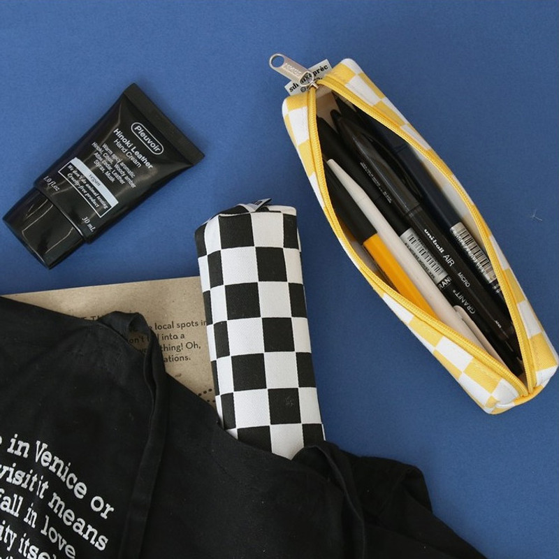 Second Mansion Checker Board Zipper Tube Pencil Case Second Mansion Checker Board Zipper Tube Pencil Case