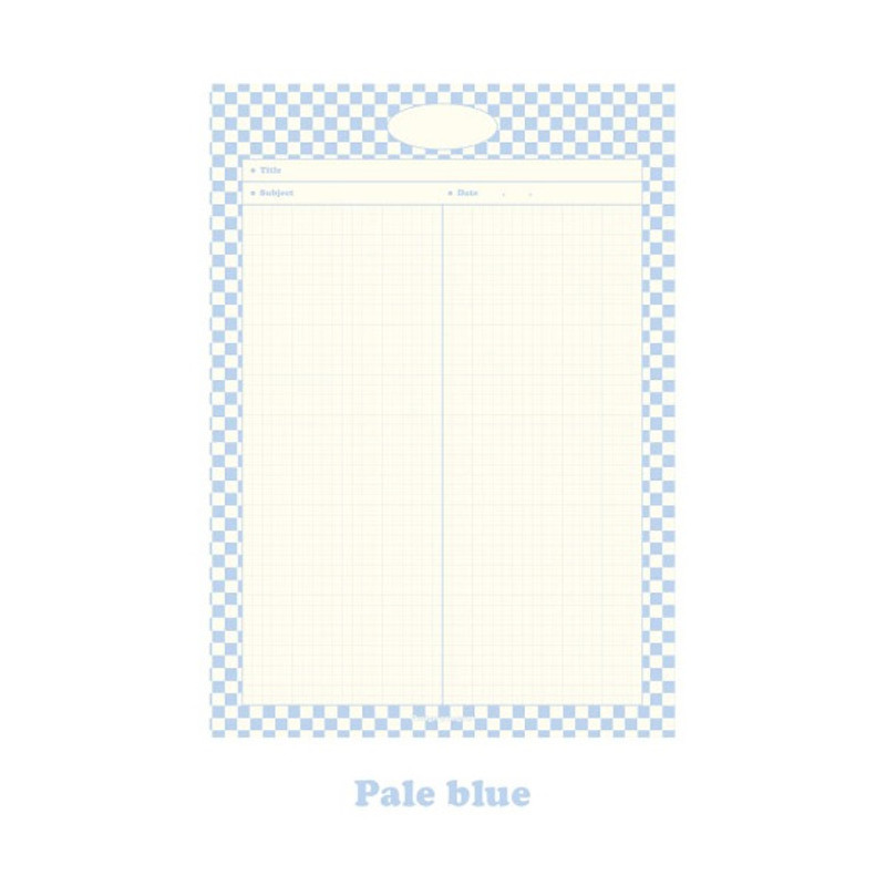 Pale Blue - DESIGN GOMGOM Monogram Checkboard B5 Grid Writing Notepad Pale Blue - DESIGN GOMGOM Monogram Checkboard B5 Grid Writing Notepad
