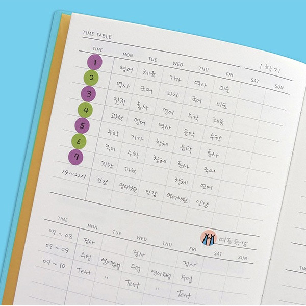 Usage example - GMZ The Memo Circle Deco Removable Sticker Set
