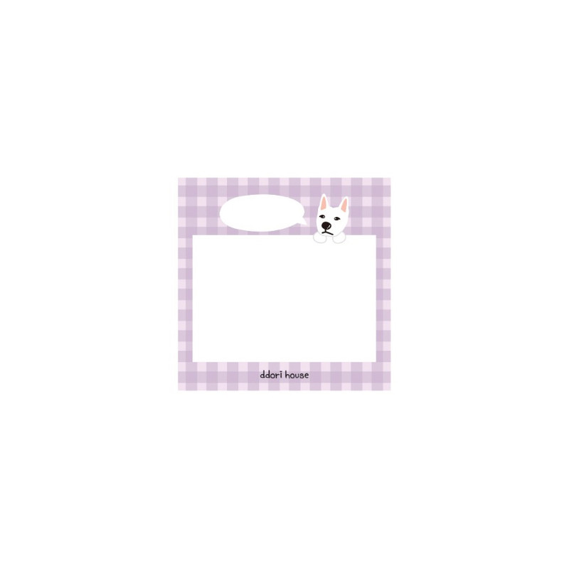 Purple - Ddori House Check Pattern Notepad