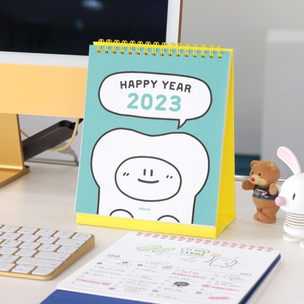 Indigo Happy Year 2023 Toasty Monthly Standing Desk Calendar