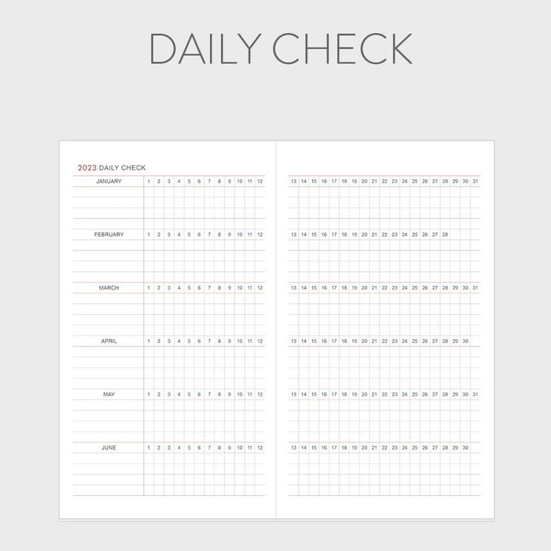 daily check - Indigo 2023 Prism Slim Dated Monthly Diary Planner