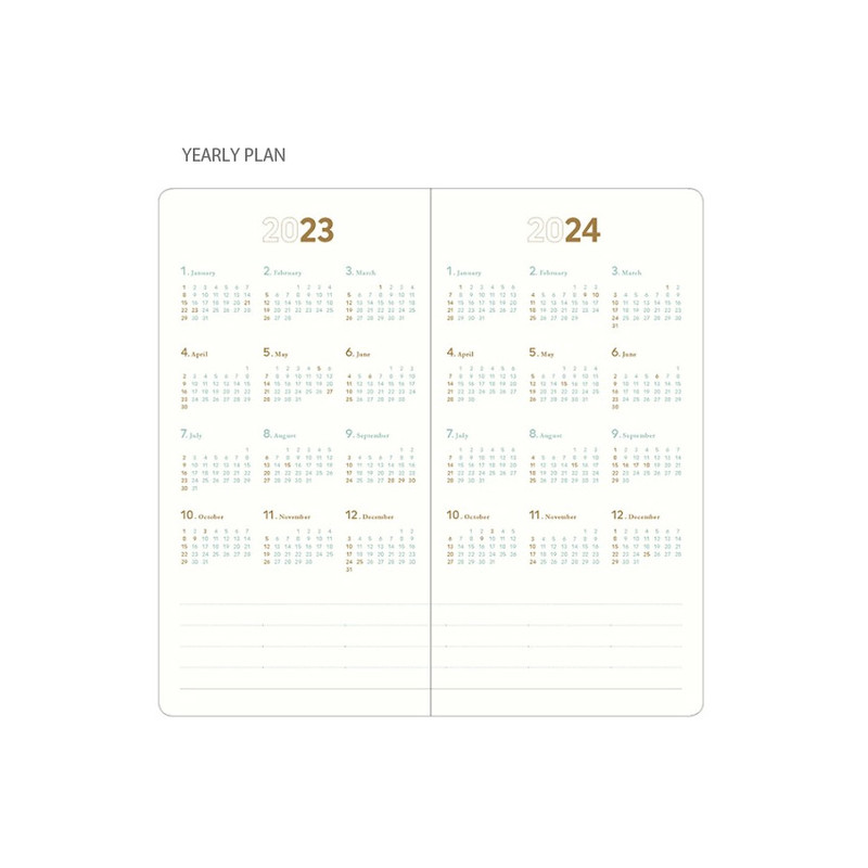 Yearly plan - 2023 Notable memory slim handy dated monthly planner