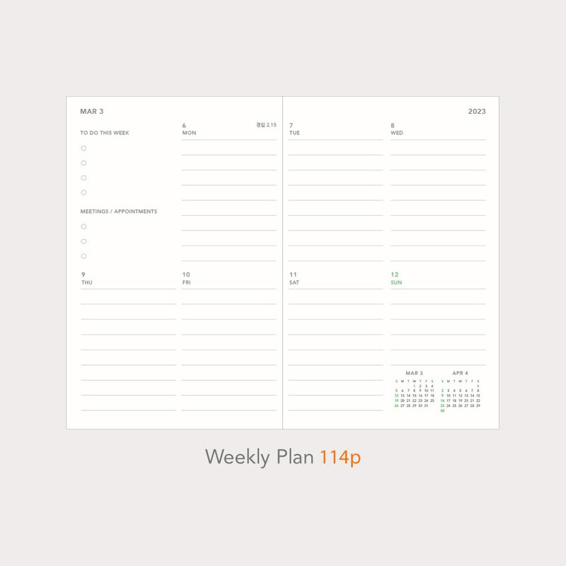 Weekly plan - 2023 Paperian A'round The Day A6 Dated Weekly Diary Planner