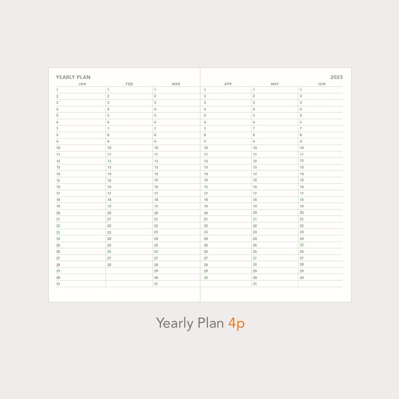Yearly plan - 2023 Paperian A'round The Day A6 Dated Weekly Diary Planner