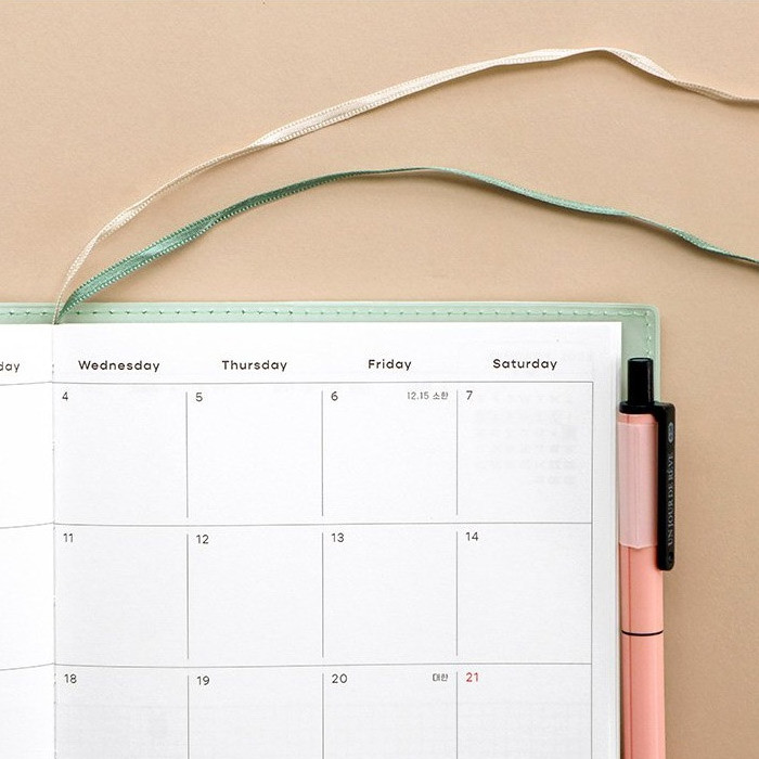 Two ribbon bookmarks - 2023 Simple A5 Medium Dated Weekly Planner