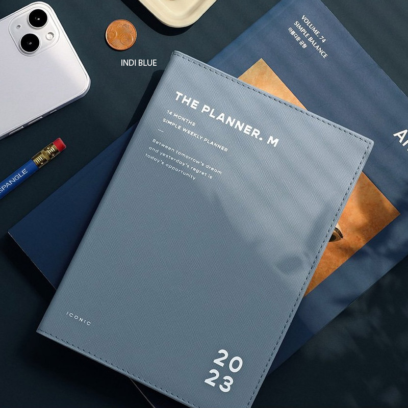 Indi blue - 2023 Simple A5 Medium Dated Weekly Planner