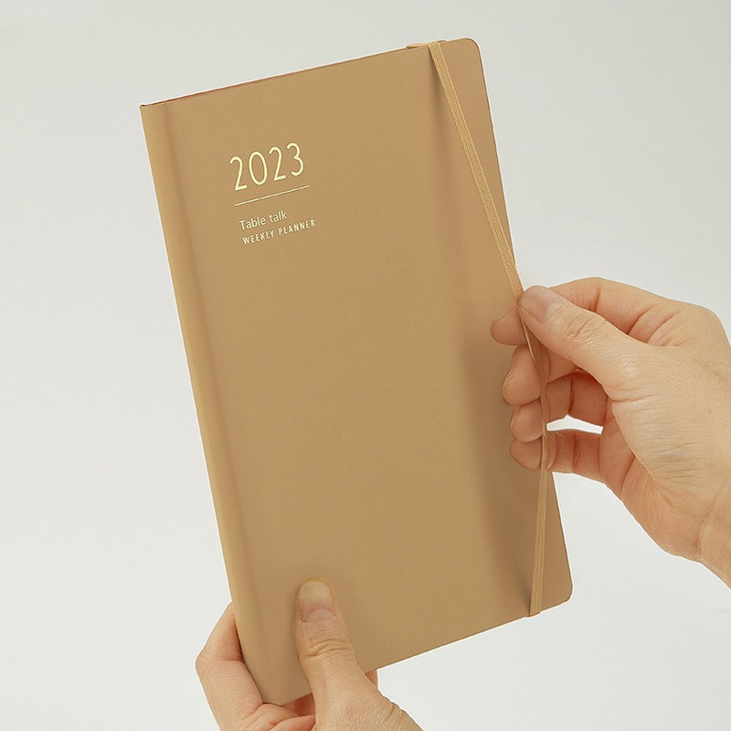 Elastic band closure - 2023 Table Talk A5 Hardcover Dated Weekly Planner Elastic band closure - 2023 Table Talk A5 Hardcover Dated Weekly Planner