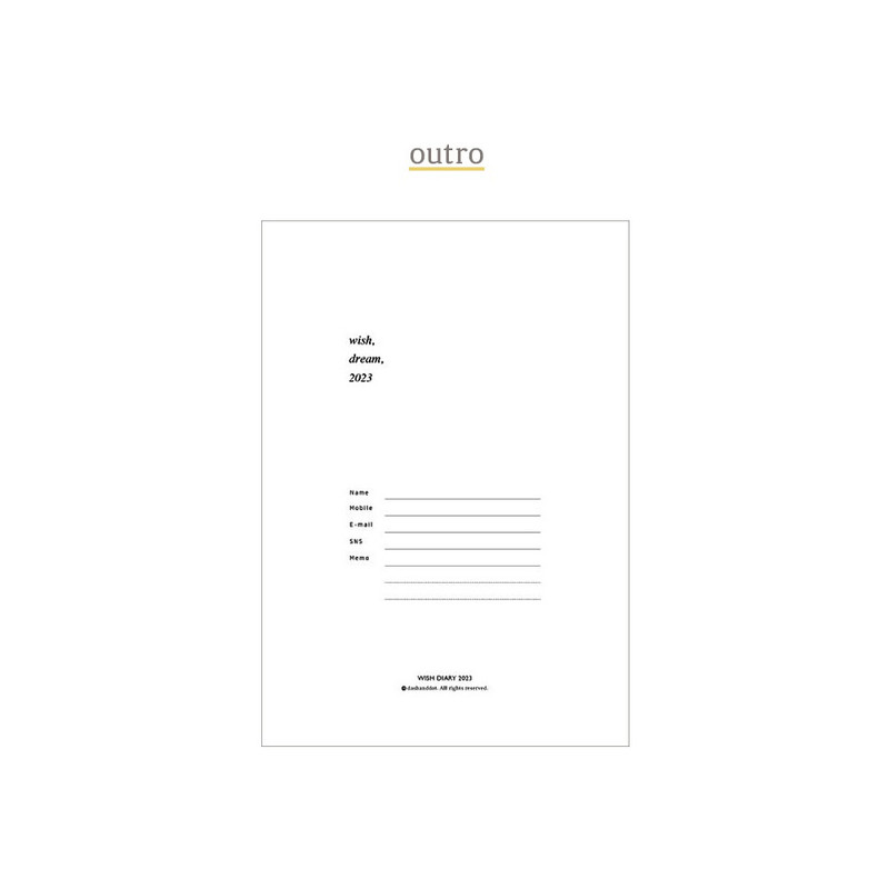 Outro - 2023 Wish A5 Dated Weekly Planner Diary