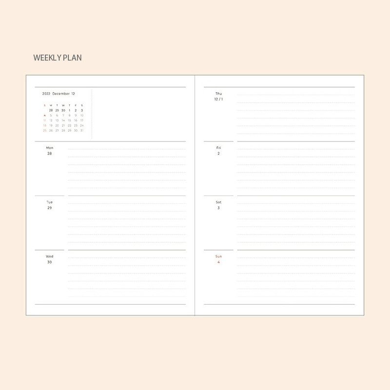 Weekly plan - 2023 Slow Life B6 Dated Weekly Planner
