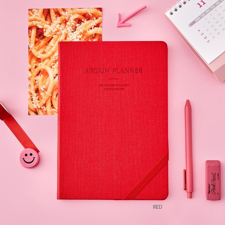 Red - 2023 Simple Large Dated Monthly Planner Diary