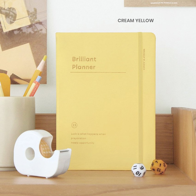 Cream yellow - 2023 Brilliant Dated Weekly Planner Scheduler Cream yellow - 2023 Brilliant Dated Weekly Planner Scheduler