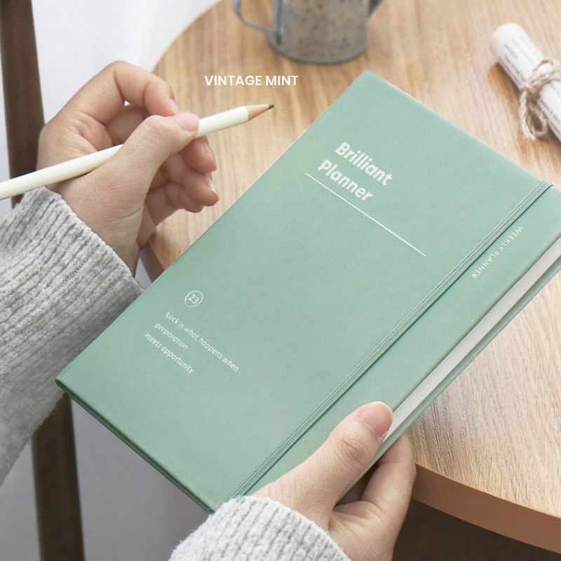 Vintage mint - 2023 Brilliant Dated Weekly Planner Scheduler Vintage mint - 2023 Brilliant Dated Weekly Planner Scheduler