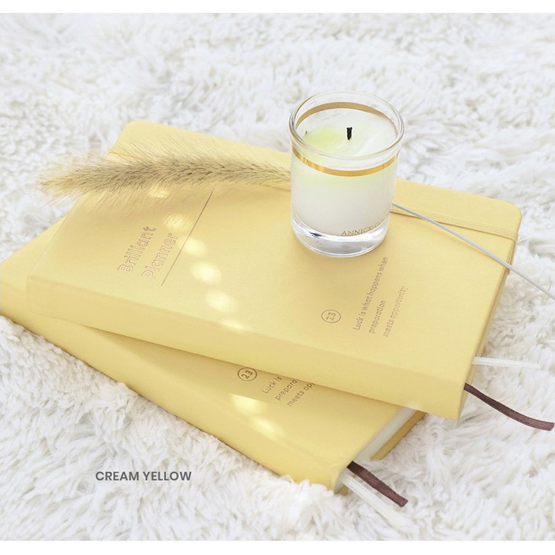 Cream yellow - 2023 Brilliant Dated Daily Diary Planner