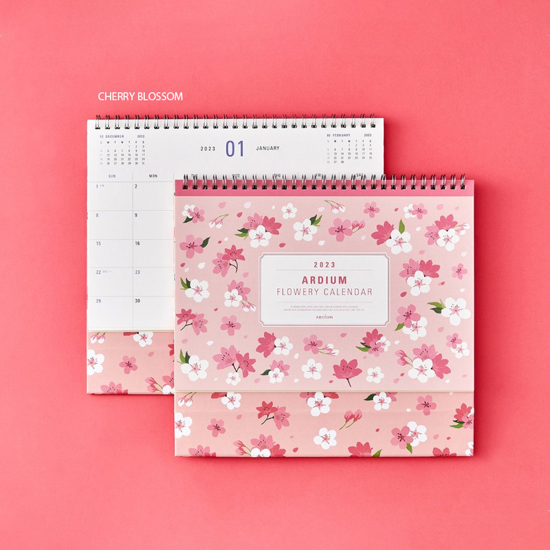 Cherry blossom - 2023 Flowery Standing Flip Monthly Desk Calendar Cherry blossom - 2023 Flowery Standing Flip Monthly Desk Calendar