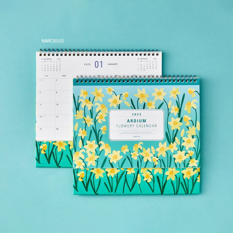 Narcissus - 2023 Flowery Standing Flip Monthly Desk Calendar Narcissus - 2023 Flowery Standing Flip Monthly Desk Calendar