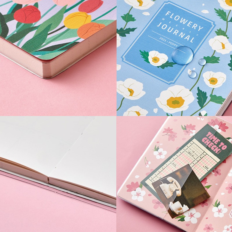 Detail of 2023 Flower Pattern Dated Weekly Journal Diary