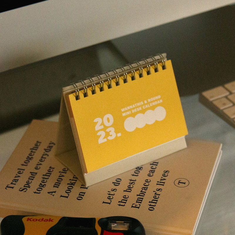 2023 Round Small Standing Flip Desk Calendar
