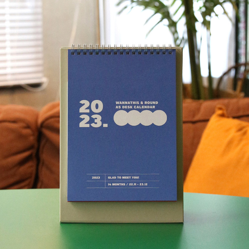 Wanna This 2023 Round A5 Standing Flip Desk Calendar