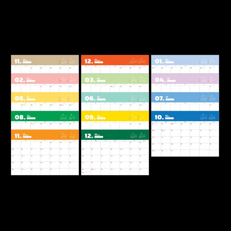 Monthly - 2023 Round A4 Standing Flip Desk Calendar