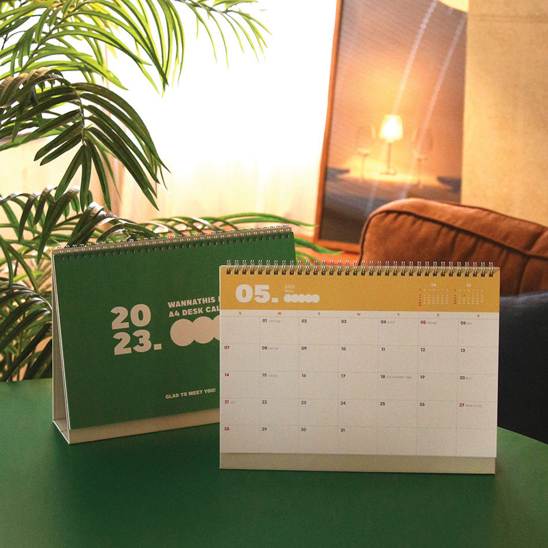 2023 Round A4 Standing Flip Desk Calendar