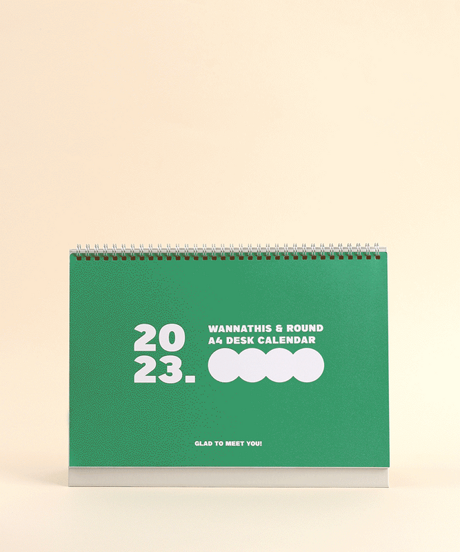 Usage example - 2023 Round A4 Standing Flip Desk Calendar