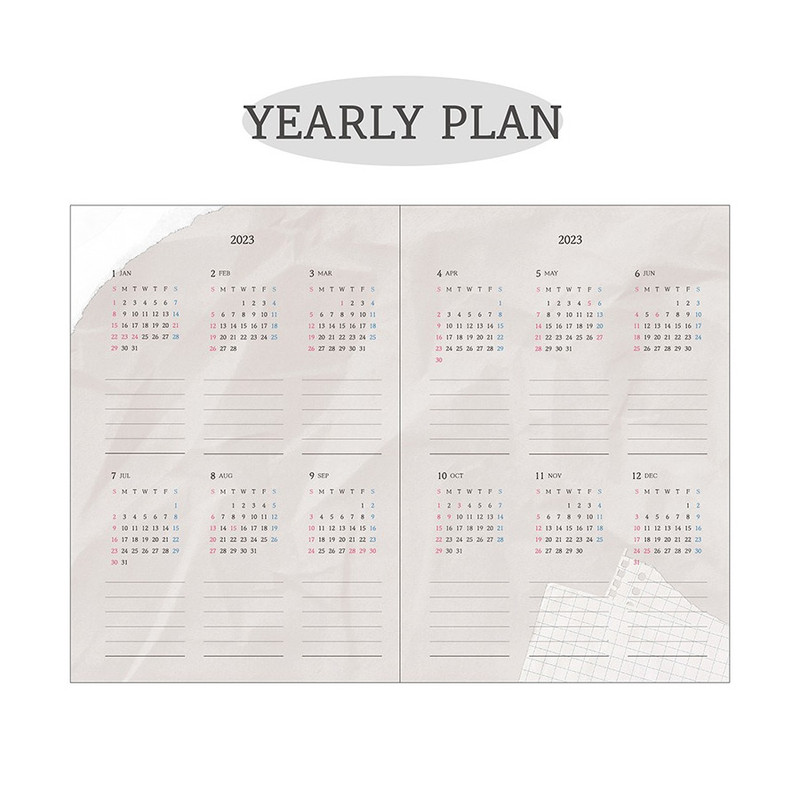 Yearly plan - 2023 Dear My Memory A5 Dated Weekly Planner Diary