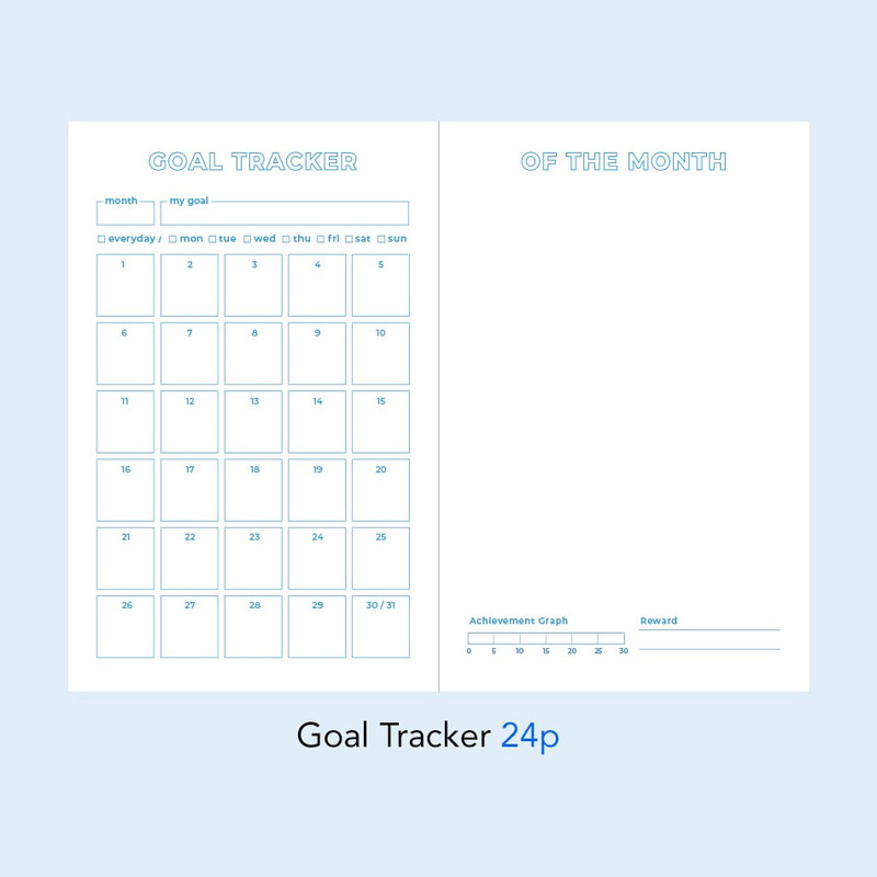 Goal tracker - Goal Planning Tracker Dateless Weekly Diary Planner