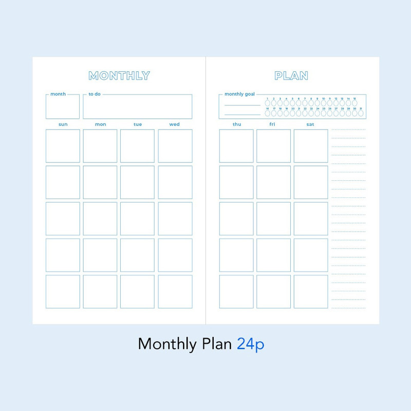 Monthly plan - Goal Planning Tracker Dateless Weekly Diary Planner