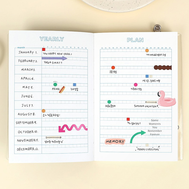 Yearly plan - Goal Planning Tracker Dateless Weekly Diary Planner