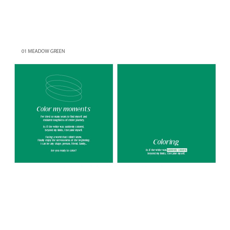 Meadow green - Color My Moments Dateless diary planner Meadow green - Color My Moments Dateless diary planner