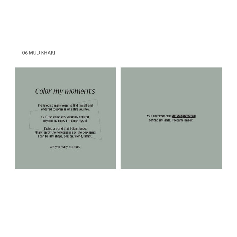 Mud khaki - Color My Moments Dateless diary planner Mud khaki - Color My Moments Dateless diary planner