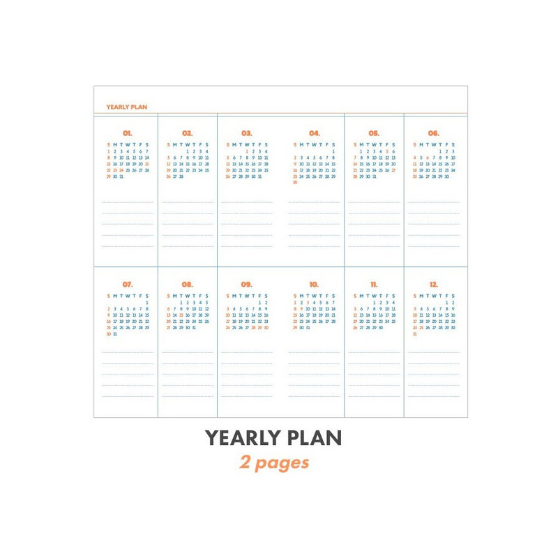 Yearly plan - 2023 Record On Slim Dated Monthly Diary