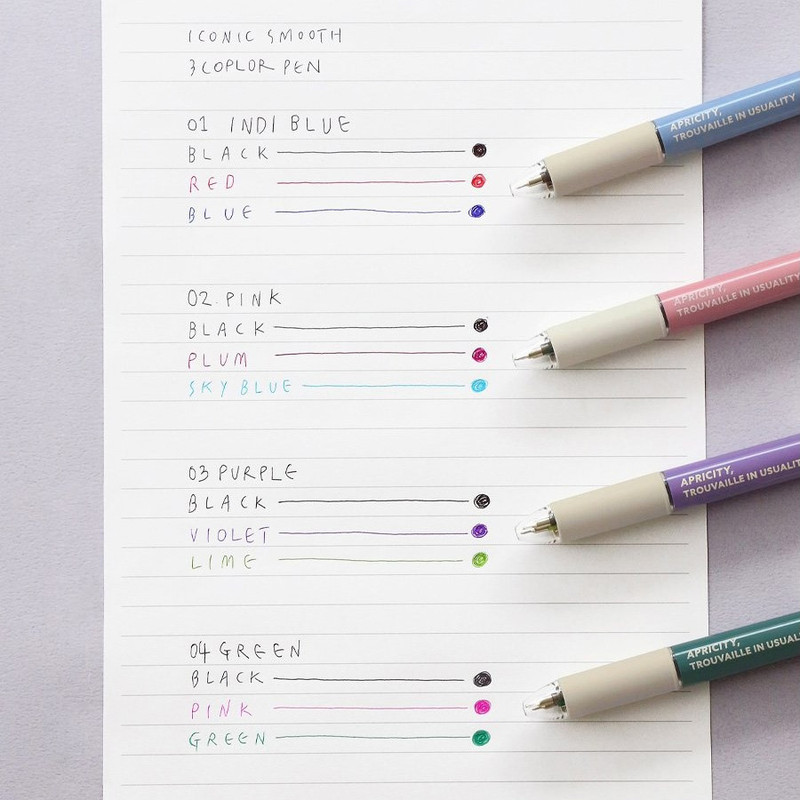 Colors of Smooth Apricity 3 Colors in 1 Ballpoint Pen 0.38mm