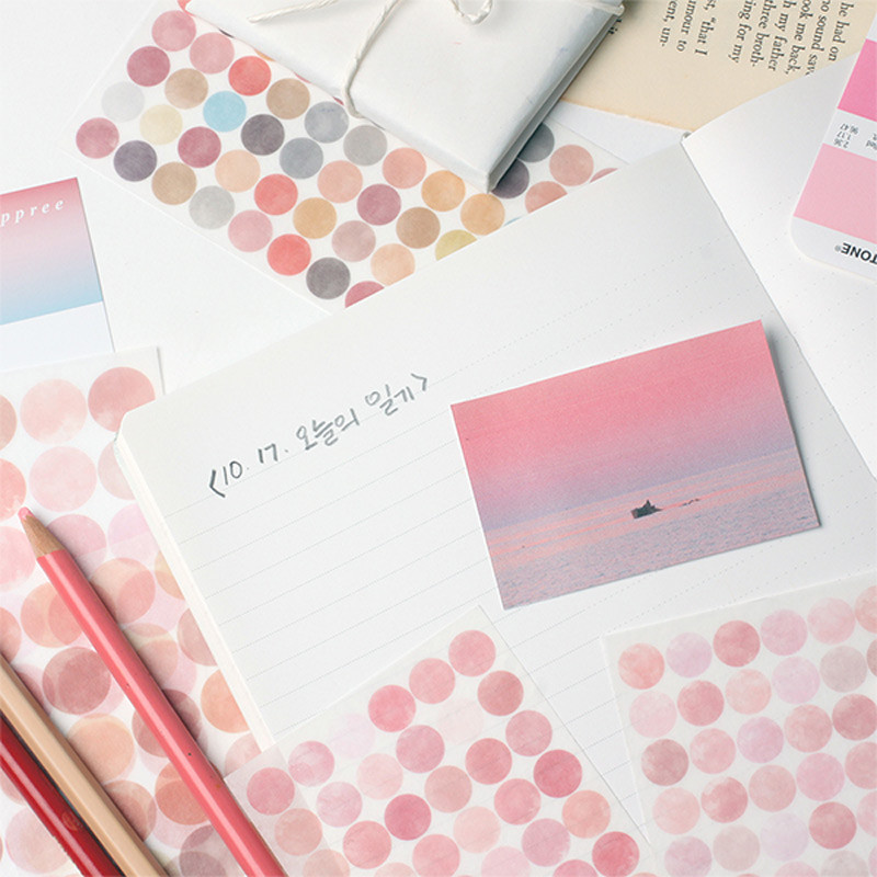Pink Gradation 4AM Circle Paper Sticker 6 Sheets Pink Gradation 4AM Circle Paper Sticker 6 Sheets