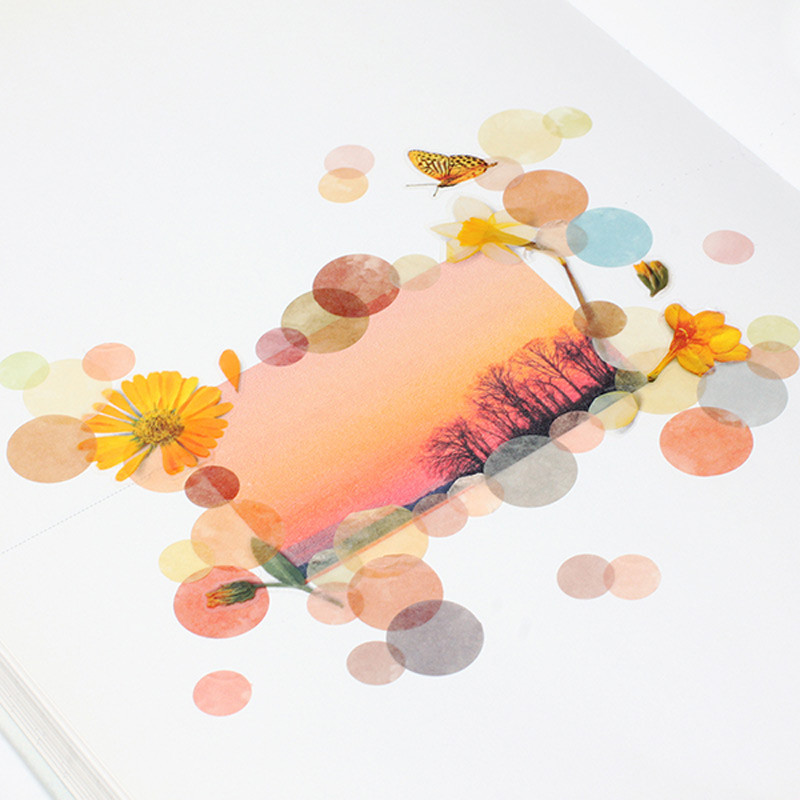 Usage example - Yellow Gradation 6AM Circle Paper Sticker 6 Sheets