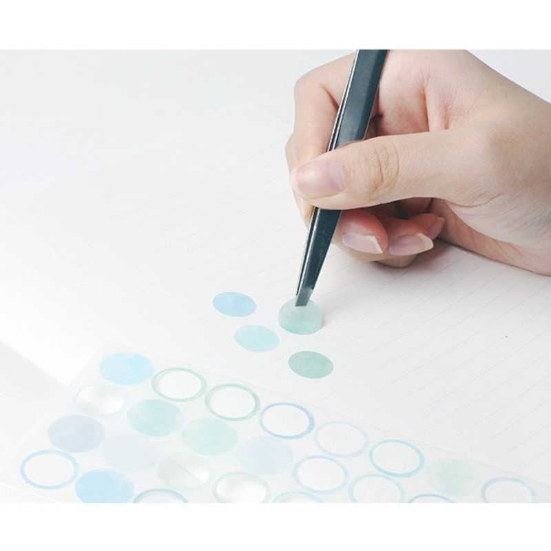 Sky Blue Gradation 3PM Circle Paper Sticker Sky Blue Gradation 3PM Circle Paper Sticker