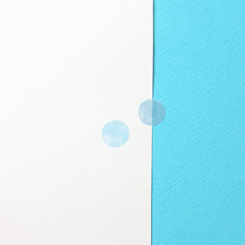 Detail of Sky Blue Gradation 3PM Circle Paper Sticker Detail of Sky Blue Gradation 3PM Circle Paper Sticker