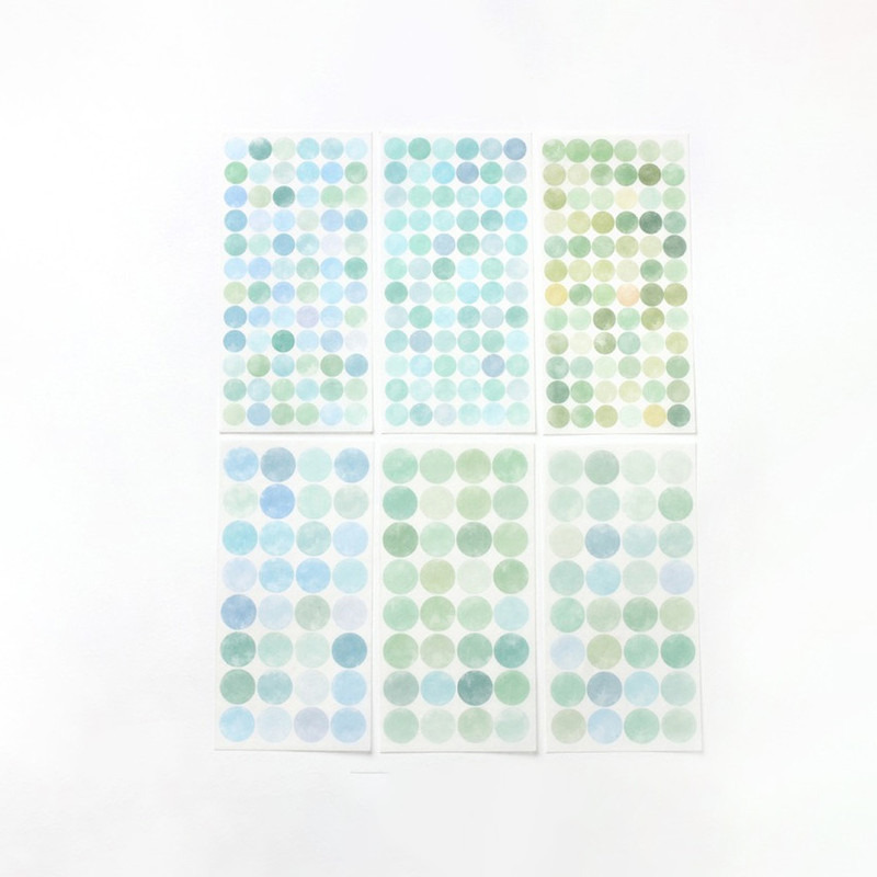 6 sheets - Sky Blue Gradation 3PM Circle Paper Sticker 6 sheets - Sky Blue Gradation 3PM Circle Paper Sticker