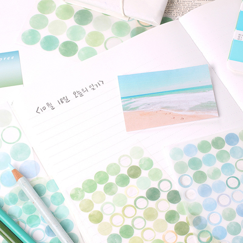 Sky Blue Gradation 3PM Circle Paper Sticker Sky Blue Gradation 3PM Circle Paper Sticker