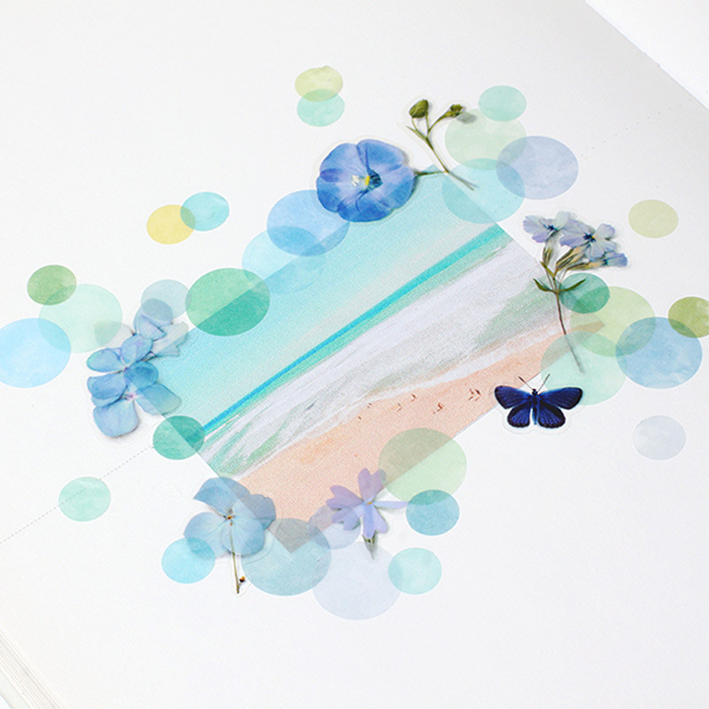 Sky Blue Gradation 3PM Circle Paper Sticker Sky Blue Gradation 3PM Circle Paper Sticker
