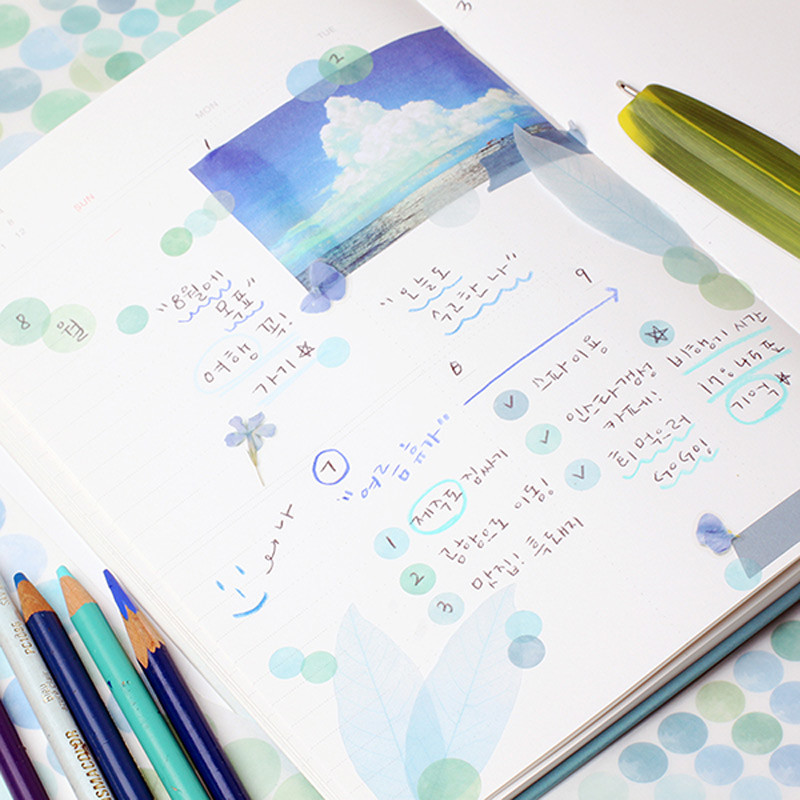 Sky Blue Gradation 3PM Circle Paper Sticker Sky Blue Gradation 3PM Circle Paper Sticker