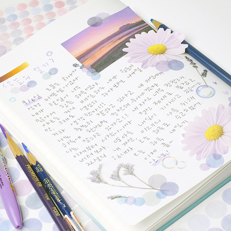 Purple Gradation 7PM Circle Paper Sticker