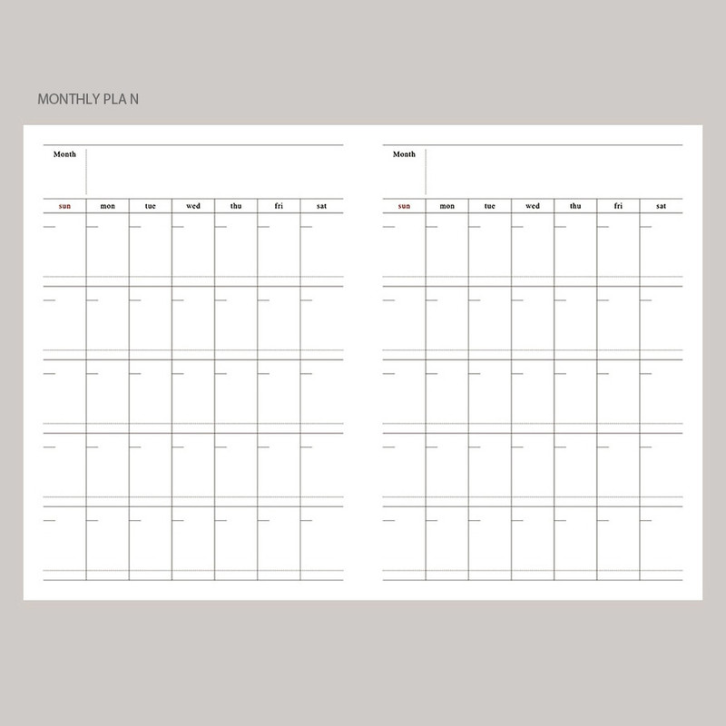 Monthly plan - Wish Hardcover Undated Daily Diary Journal