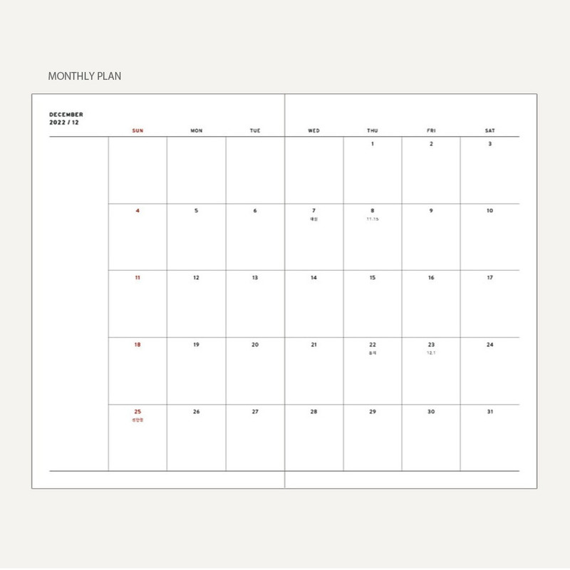 Monthly plan - 2023 Simple Large Dated Weekly Planner Monthly plan - 2023 Simple Large Dated Weekly Planner