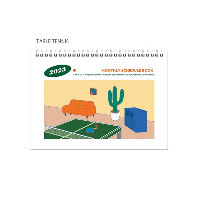 Table tennis - 2023 A4 Large Dated Monthly Planner Scheduler