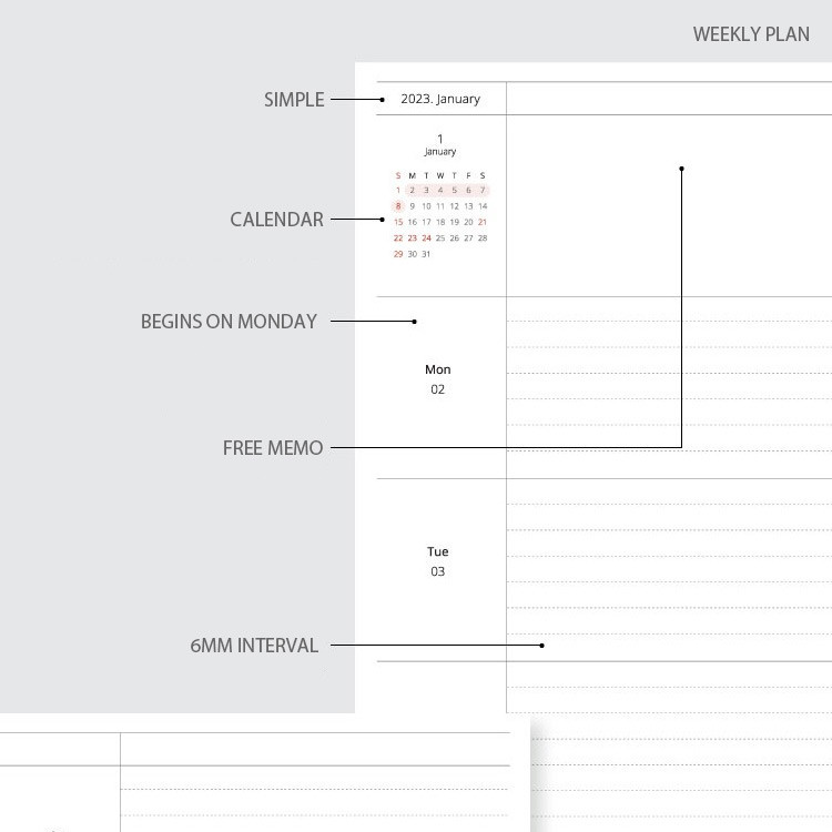 Weekly plan - 2023 Animal Dono B6 Dated Weekly Planner