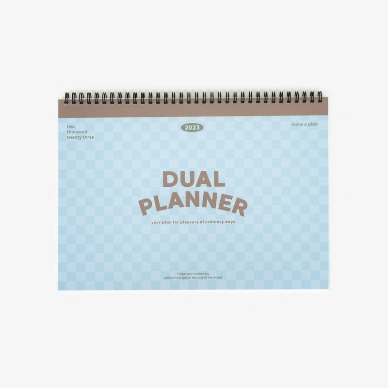 2023 Dual A4 Wirebound Dated Monthly Desk Planner
