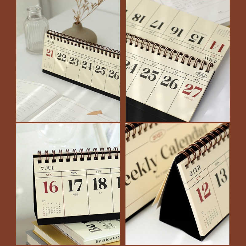 Detail of 2023 Classic Long Weekly Standing Flip Desk Calendar Detail of 2023 Classic Long Weekly Standing Flip Desk Calendar
